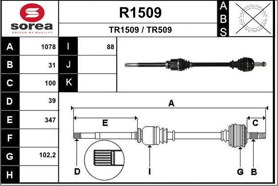 SNRA R1509 - Vetoakseli inparts.fi