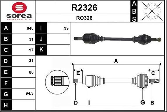 SNRA R2326 - Vetoakseli inparts.fi