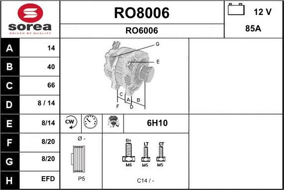 SNRA RO8006 - Laturi inparts.fi