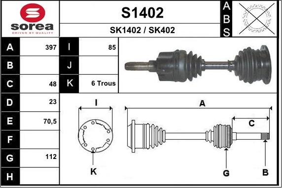 SNRA S1402 - Vetoakseli inparts.fi