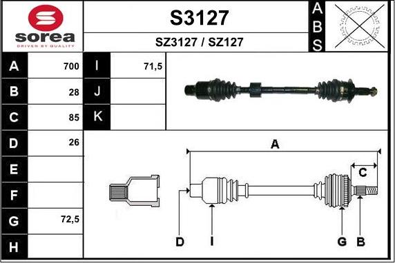 SNRA S3127 - Vetoakseli inparts.fi