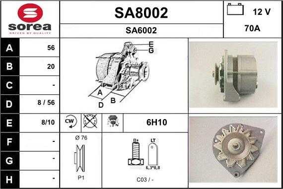 SNRA SA8002 - Laturi inparts.fi