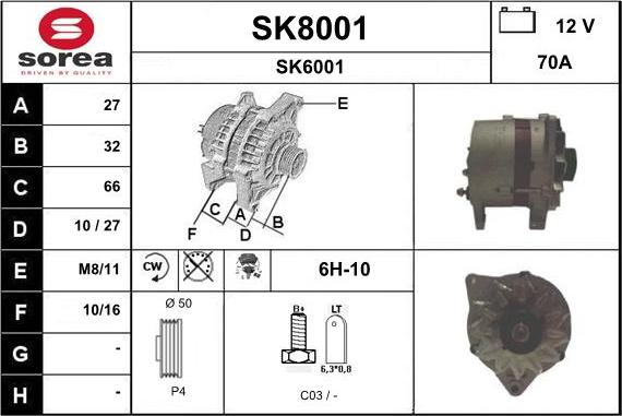 SNRA SK8001 - Laturi inparts.fi