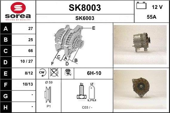 SNRA SK8003 - Laturi inparts.fi
