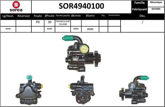 SNRA SOR4940100 - Hydrauliikkapumppu, ohjaus inparts.fi