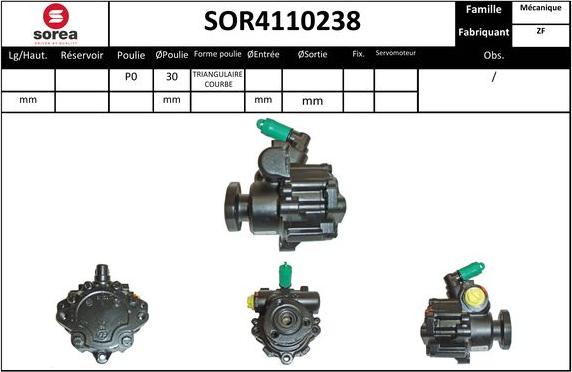 SNRA SOR4110238 - Hydrauliikkapumppu, ohjaus inparts.fi