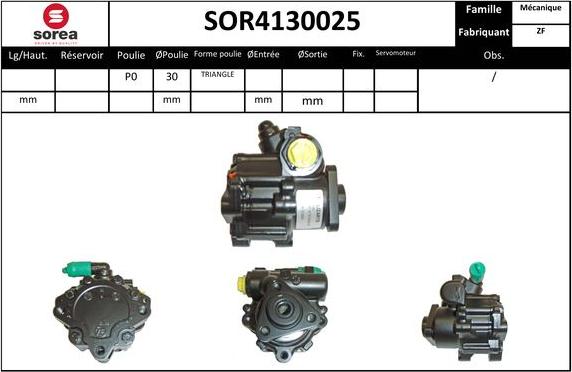 SNRA SOR4130025 - Hydrauliikkapumppu, ohjaus inparts.fi