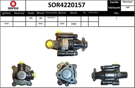 SNRA SOR4220157 - Hydrauliikkapumppu, ohjaus inparts.fi