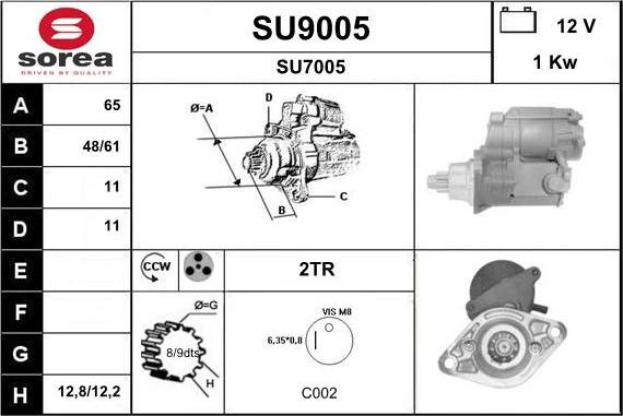 SNRA SU9005 - Käynnistinmoottori inparts.fi