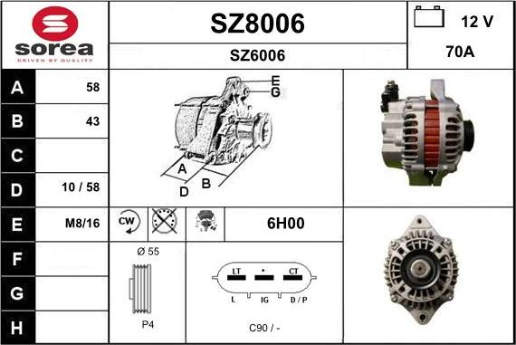 SNRA SZ8006 - Laturi inparts.fi