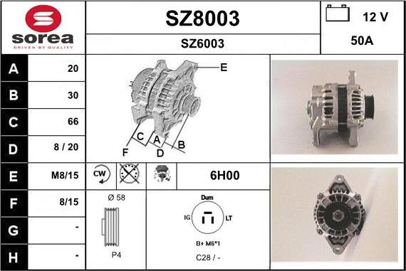 SNRA SZ8003 - Laturi inparts.fi