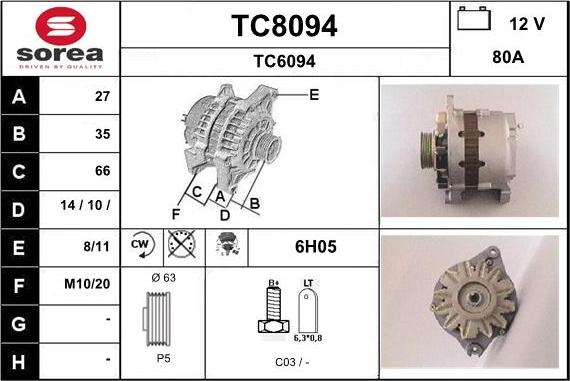 SNRA TC8094 - Laturi inparts.fi