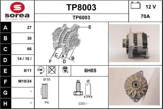 SNRA TP8003 - Laturi inparts.fi