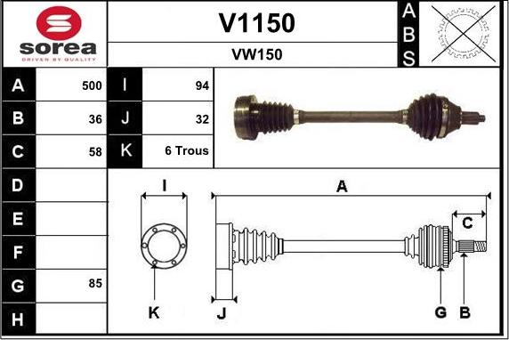 SNRA V1150 - Vetoakseli inparts.fi