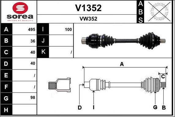 SNRA V1352 - Vetoakseli inparts.fi