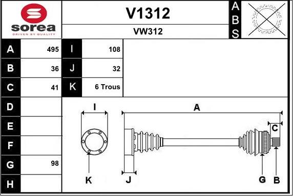 SNRA V1312 - Vetoakseli inparts.fi