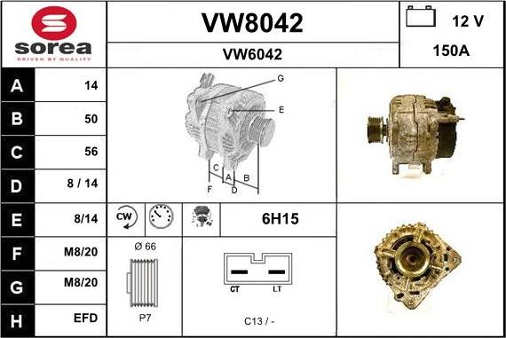 SNRA VW8042 - Laturi inparts.fi