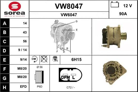 SNRA VW8047 - Laturi inparts.fi