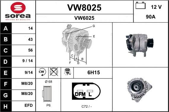 SNRA VW8025 - Laturi inparts.fi