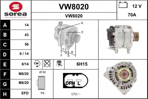 SNRA VW8020 - Laturi inparts.fi