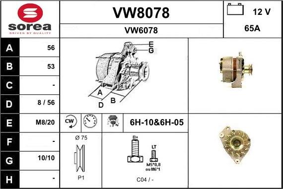 SNRA VW8078 - Laturi inparts.fi