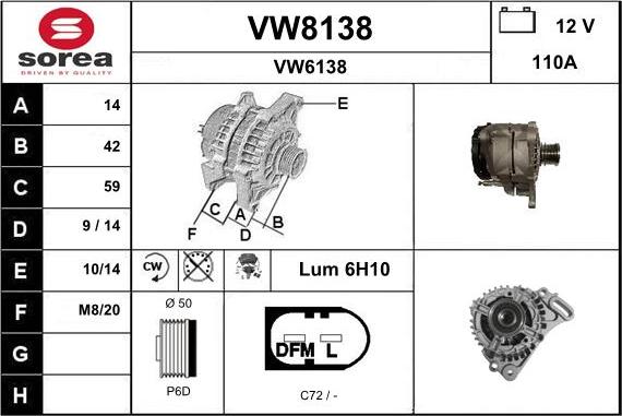 SNRA VW8138 - Laturi inparts.fi