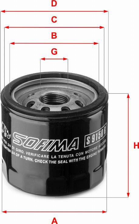 Sofima S 9150 R - Öljynsuodatin inparts.fi