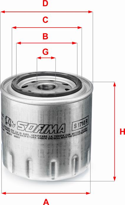 Sofima S 1710 R - Öljynsuodatin inparts.fi