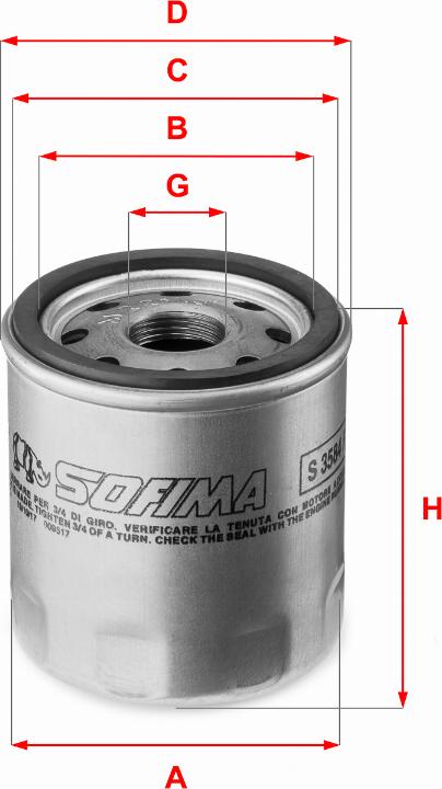 Sofima S 3584 R - Öljynsuodatin inparts.fi