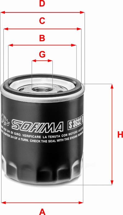 Sofima S 3632 R - Öljynsuodatin inparts.fi