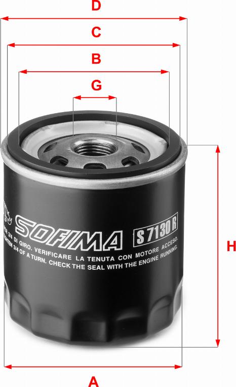 Sofima S 7130 R - Öljynsuodatin inparts.fi