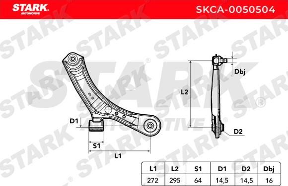 Stark SKCA-0050504 - Tukivarsi, pyöräntuenta inparts.fi