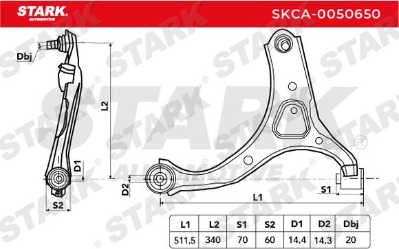 Stark SKCA-0050650 - Tukivarsi, pyöräntuenta inparts.fi