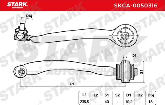 Stark SKCA-0050316 - Tukivarsi, pyöräntuenta inparts.fi