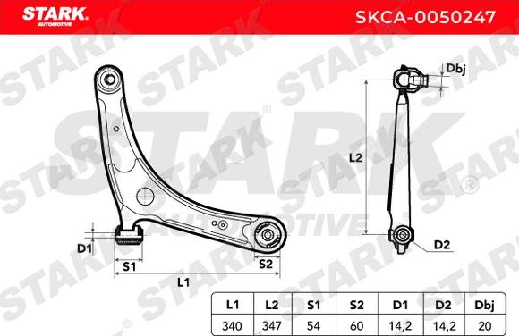 Stark SKCA-0050247 - Tukivarsi, pyöräntuenta inparts.fi