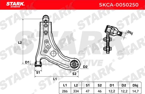 Stark SKCA-0050250 - Tukivarsi, pyöräntuenta inparts.fi