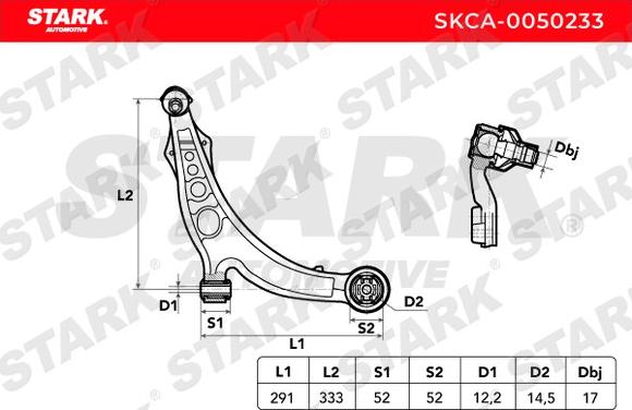 Stark SKCA-0050233 - Tukivarsi, pyöräntuenta inparts.fi