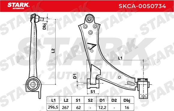 Stark SKCA-0050734 - Tukivarsi, pyöräntuenta inparts.fi