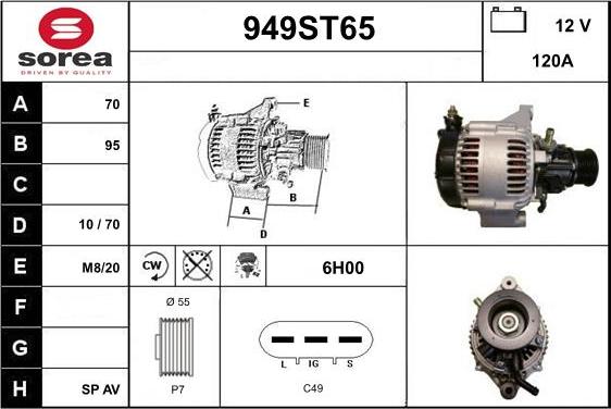 STARTCAR 949ST65 - Laturi inparts.fi