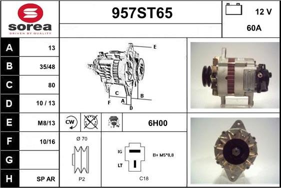 STARTCAR 957ST65 - Laturi inparts.fi