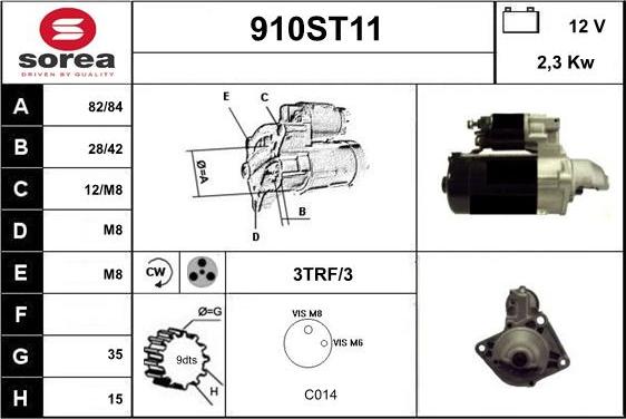 STARTCAR 910ST11 - Käynnistinmoottori inparts.fi