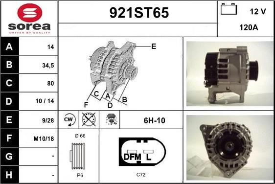 STARTCAR 921ST65 - Laturi inparts.fi