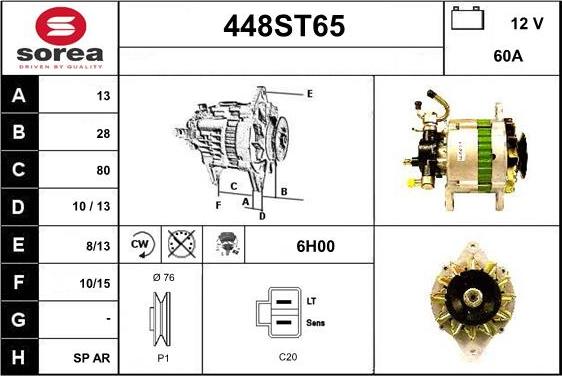 STARTCAR 448ST65 - Laturi inparts.fi