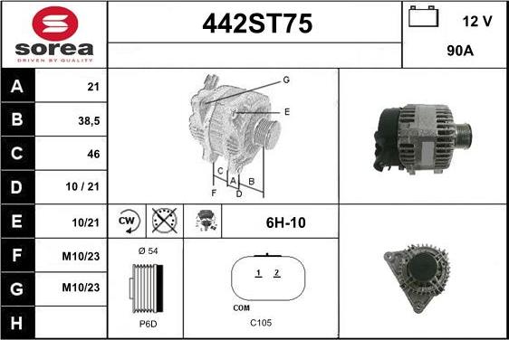 STARTCAR 442ST75 - Laturi inparts.fi