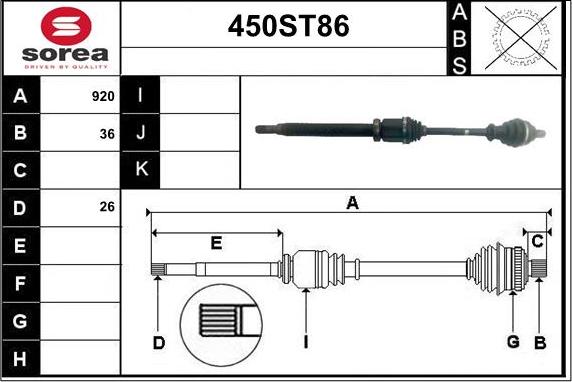 STARTCAR 450ST86 - Vetoakseli inparts.fi