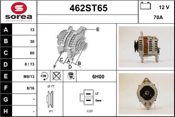 STARTCAR 462ST65 - Laturi inparts.fi