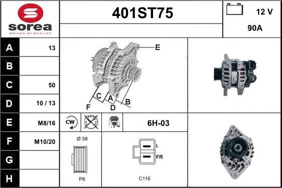 STARTCAR 401ST75 - Laturi inparts.fi