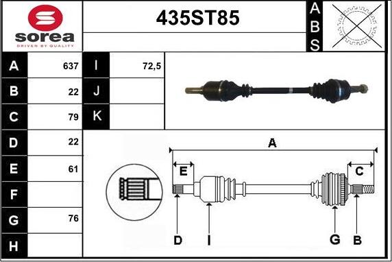 STARTCAR 435ST85 - Vetoakseli inparts.fi