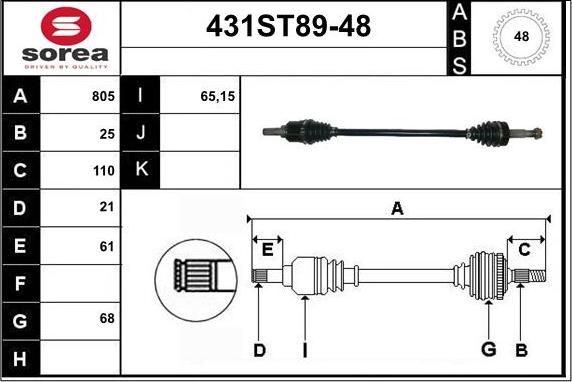 STARTCAR 431ST89-48 - Vetoakseli inparts.fi