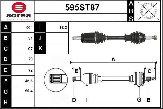 STARTCAR 595ST87 - Vetoakseli inparts.fi